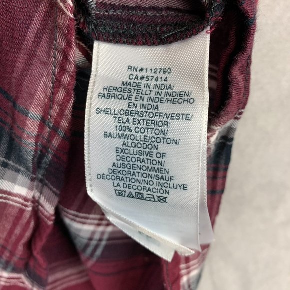 True Religion Men Shirt 2XL Red Plaid Western Snap Button Up Long Sleeve Pockets - Picture 5 of 10